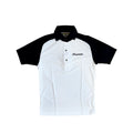wide collar polo navy/white