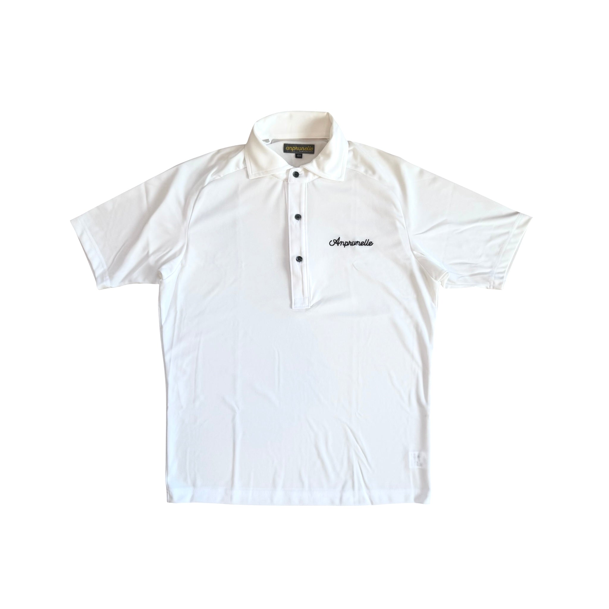 wide collar polo white