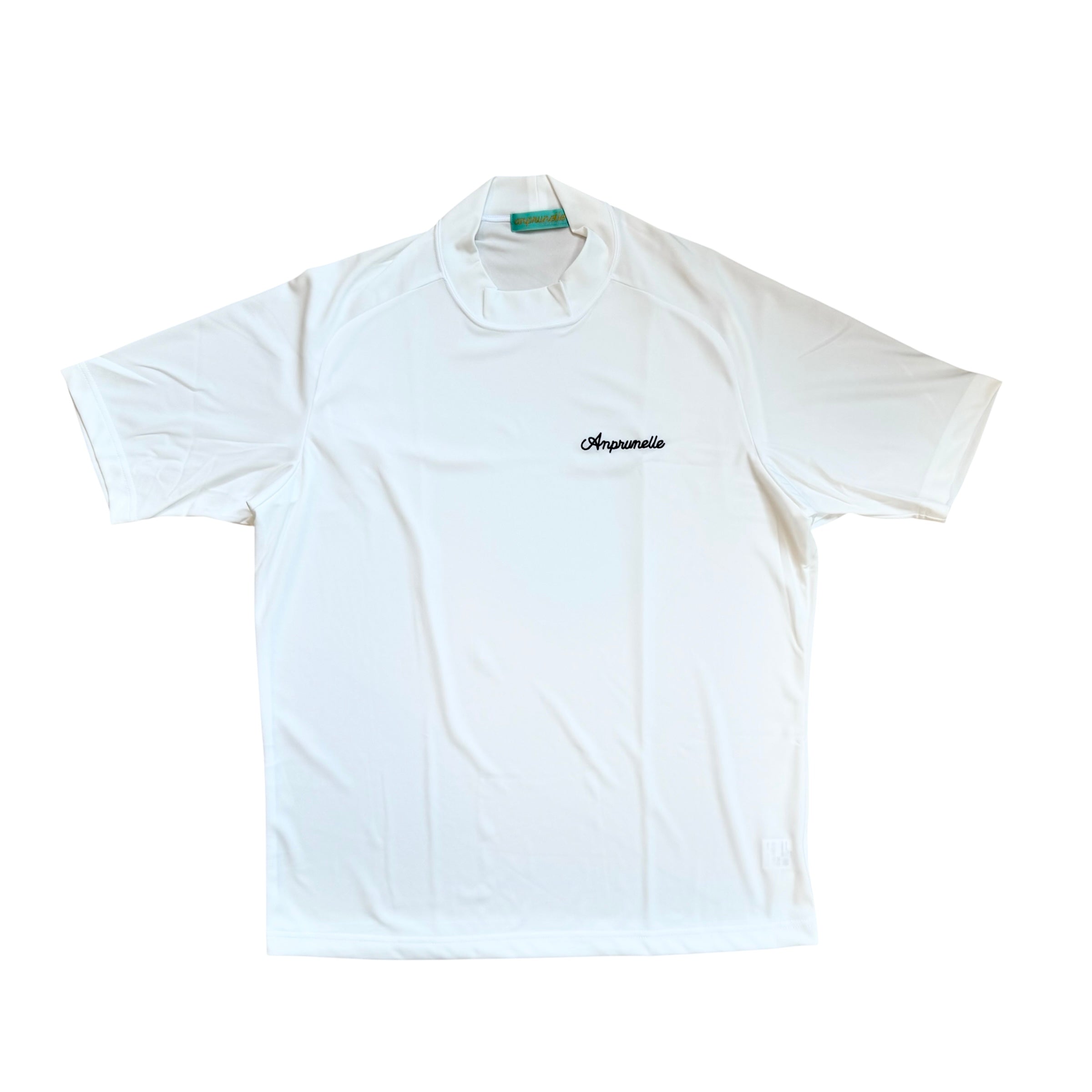 WIDE SHORT SLEEVE MOCKNECK XL ホワイト basic mockneck shirts white – Anprunelle-online-store